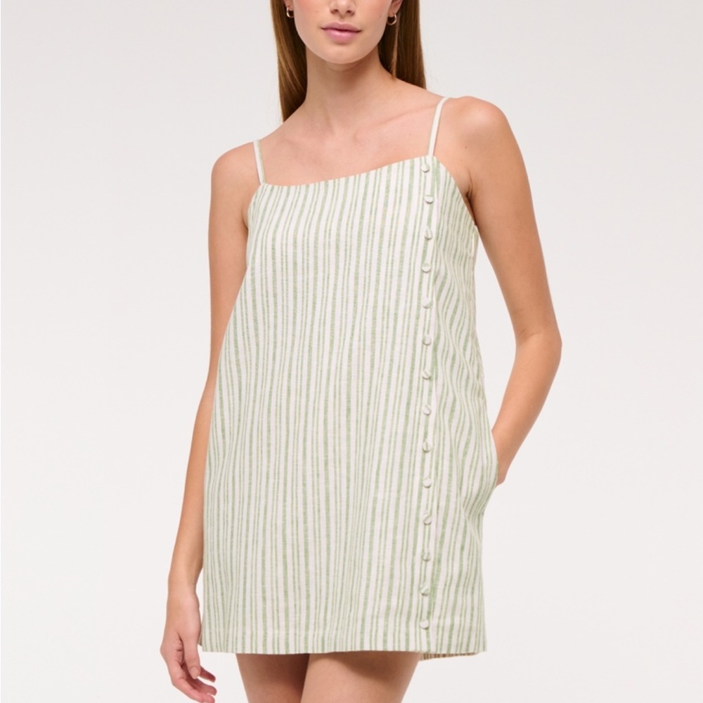Abercrombie & Fitch Green Striped Mini Dress